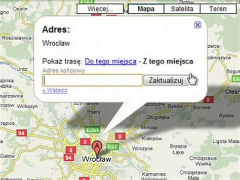 mapy google z wyznaczeniem tras.
